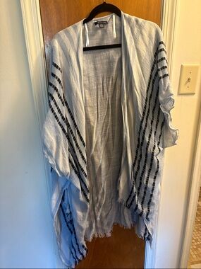 American Eagle Light Blue Textured Open Cardigan